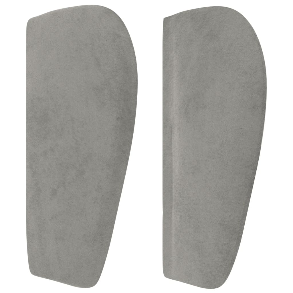 sengegavl med kanter 93x23x78/128 cm fløjl lysegrå