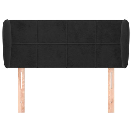 sengegavl med kanter 93x23x78/88 cm fløjl sort