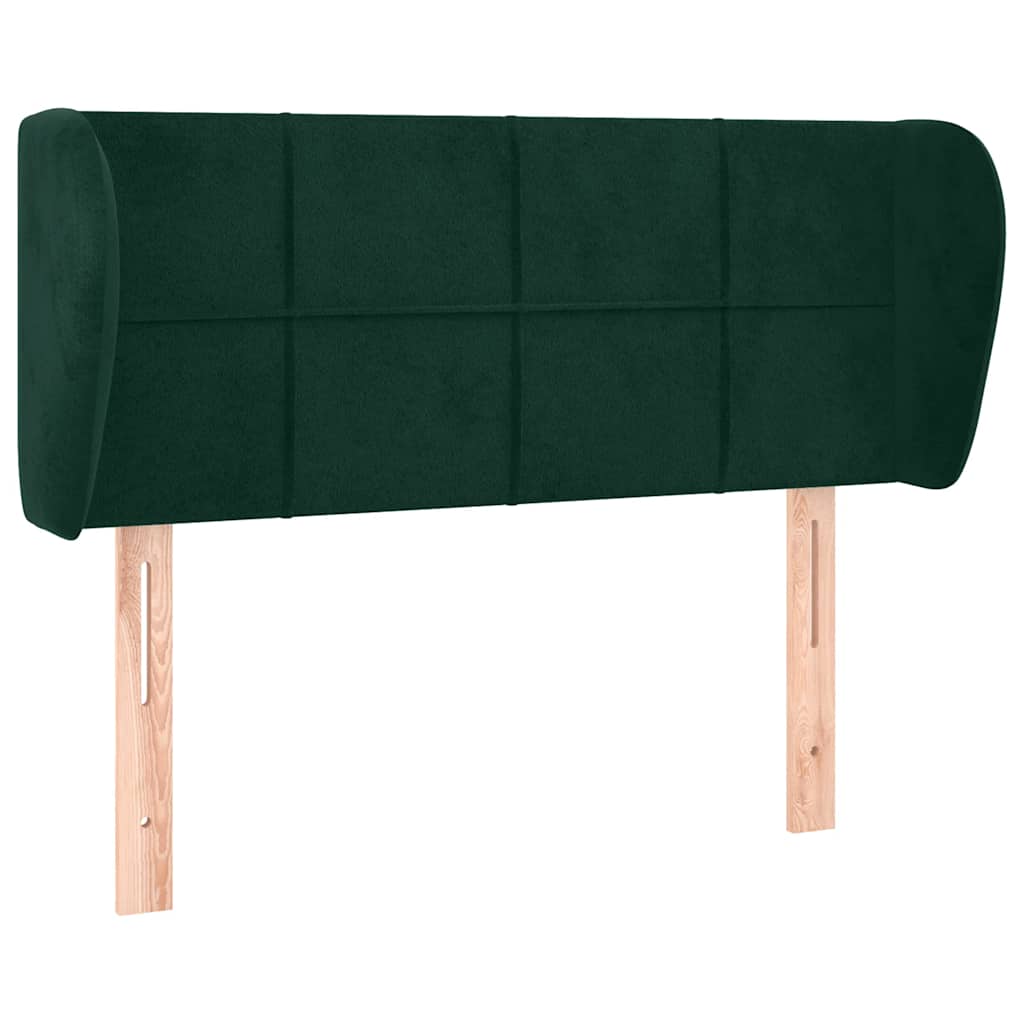 sengegavl med kanter 93x23x78/88 cm fløjl mørkegrøn