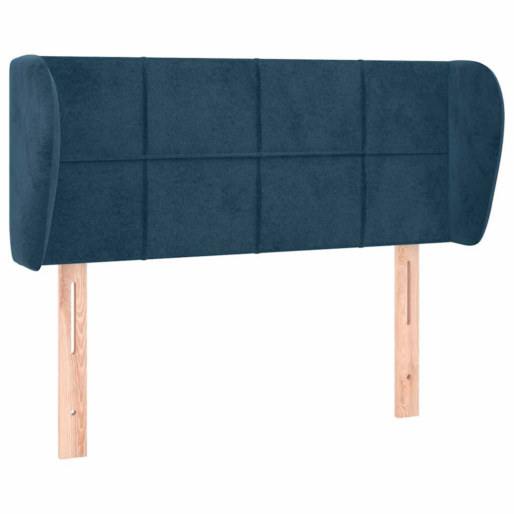 sengegavl med kanter 93x23x78/88 cm fløjl mørkeblå