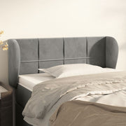 sengegavl med kanter 103x23x78/88cm fløjl lysegrå