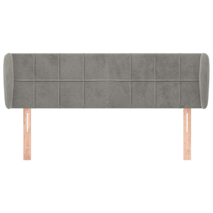 sengegavl med kanter 147x23x78/88cm fløjl lysegrå