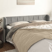 sengegavl med kanter 163x23x78/88cm fløjl lysegrå