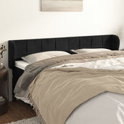 sengegavl med kanter 163x23x78/88 cm fløjl sort