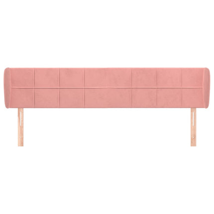 sengegavl med kanter 163x23x78/88 cm fløjl lyserød