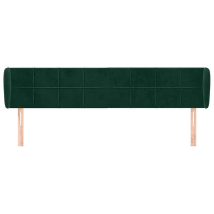 sengegavl med kanter 183x23x78/88 cm fløjl mørkegrøn