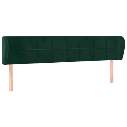 sengegavl med kanter 203x23x78/88 cm fløjl mørkegrøn