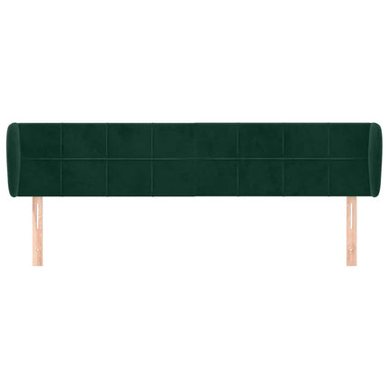 sengegavl med kanter 203x23x78/88 cm fløjl mørkegrøn