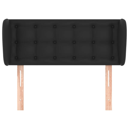 sengegavl med kanter 83x23x78/88 cm kunstlæder sort