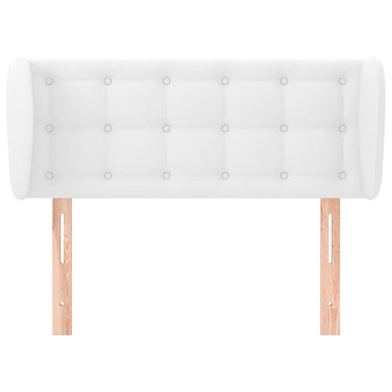 sengegavl med kanter 83x23x78/88 cm kunstlæder hvid