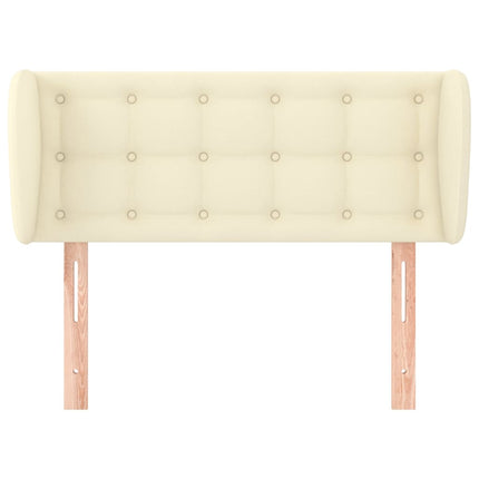 sengegavl med kanter 83x23x78/88 cm kunstlæder cremefarvet