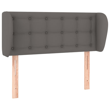 sengegavl med kanter 83x23x78/88 cm kunstlæder grå
