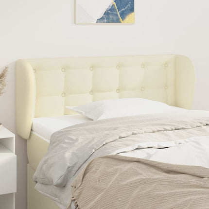 sengegavl med kanter 93x23x78/88 cm kunstlæder cremefarvet