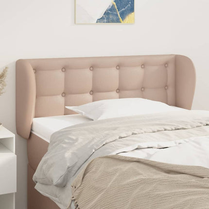 sengegavl med kanter 93x23x78/88 cm kunstlæder cappuccino