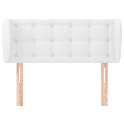sengegavl med kanter 103x23x78/88 cm kunstlæder hvid