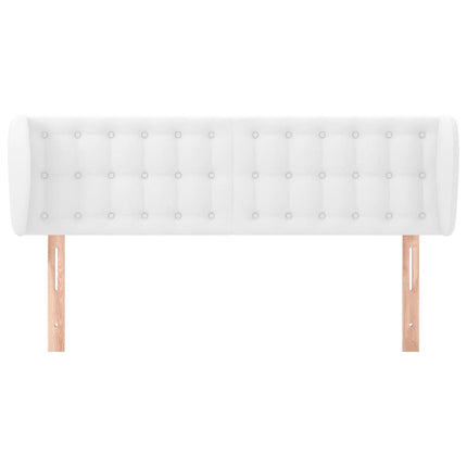 sengegavl med kanter 147x23x78/88 cm kunstlæder hvid