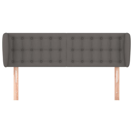 sengegavl med kanter 147x23x78/88 cm kunstlæder grå