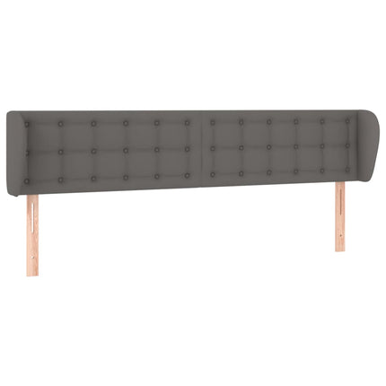 sengegavl med kanter 163x23x78/88 cm kunstlæder grå