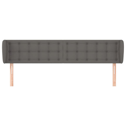 sengegavl med kanter 163x23x78/88 cm kunstlæder grå