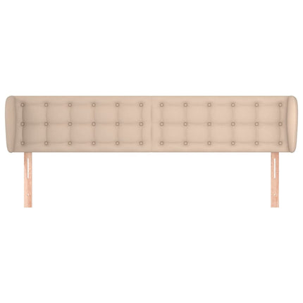 sengegavl med kanter 163x23x78/88 cm kunstlæder cappuccino