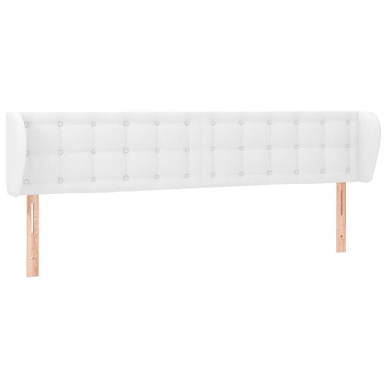 sengegavl med kanter 183x23x78/88 cm kunstlæder hvid