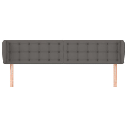 sengegavl med kanter 203x23x78/88 cm kunstlæder grå