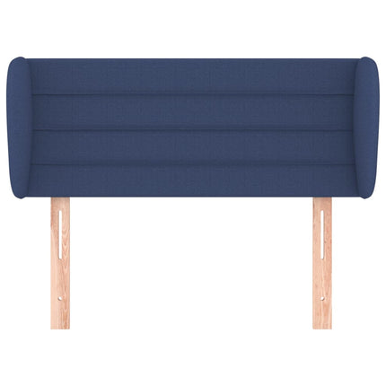 sengegavl med kanter 83x23x78/88 cm stof blå