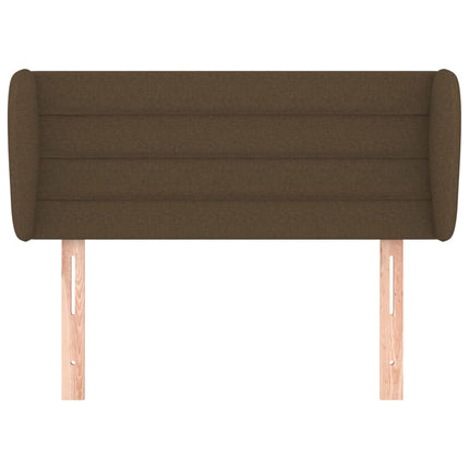 sengegavl med kanter 93x23x78/88 cm stof mørkebrun
