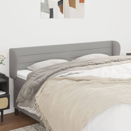 sengegavl med kanter 147x23x78/88cm stof lysegrå