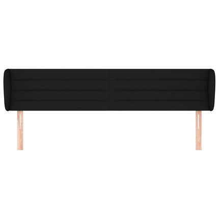 sengegavl med kanter 183x23x78/88 cm stof sort