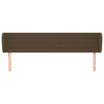 sengegavl med kanter 183x23x78/88 cm stof mørkebrun