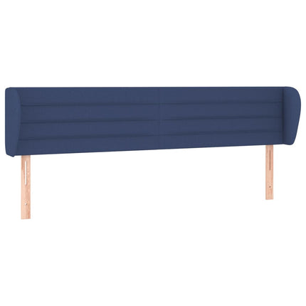sengegavl med kanter 183x23x78/88 cm stof blå