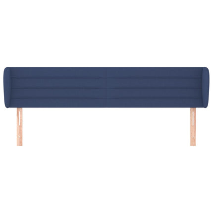 sengegavl med kanter 183x23x78/88 cm stof blå