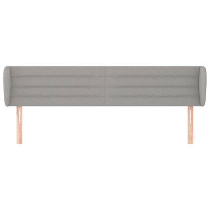 sengegavl med kanter 203x23x78/88cm stof lysegrå