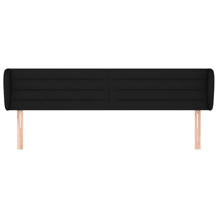 sengegavl med kanter 203x23x78/88 cm stof sort