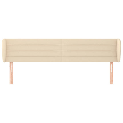 sengegavl med kanter 203x23x78/88 cm stof cremefarvet