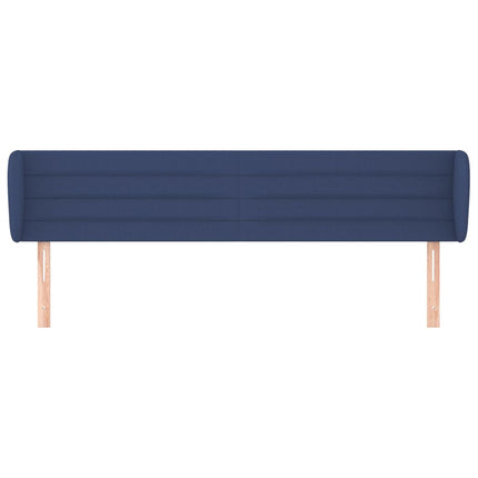sengegavl med kanter 203x23x78/88 cm stof blå