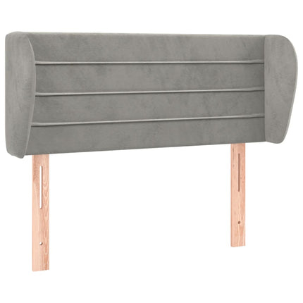 sengegavl med kanter 83x23x78/88 cm fløjl lysegrå