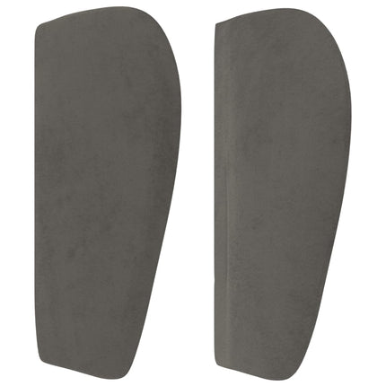 sengegavl med kanter 83x23x78/88 cm fløjl mørkegrå