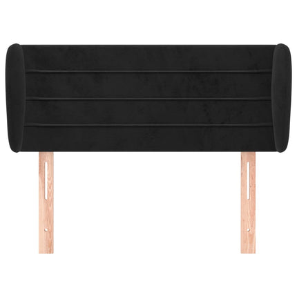 sengegavl med kanter 83x23x78/88 cm fløjl sort