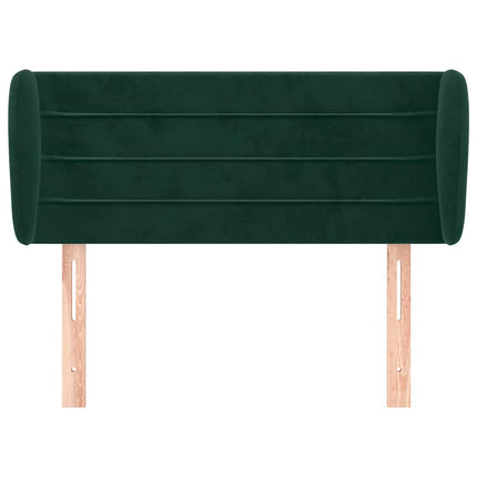 sengegavl med kanter 83x23x78/88 cm fløjl mørkegrøn