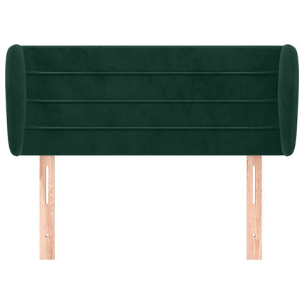 sengegavl med kanter 83x23x78/88 cm fløjl mørkegrøn