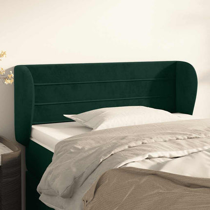 sengegavl med kanter 83x23x78/88 cm fløjl mørkegrøn