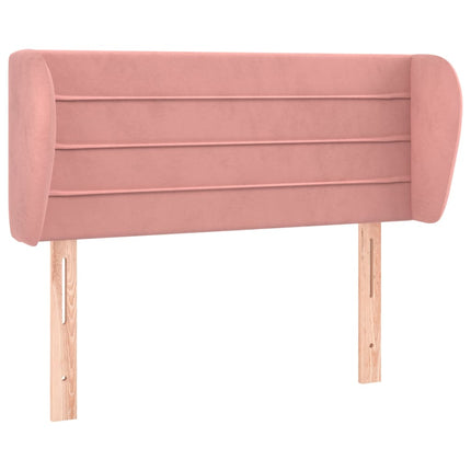 sengegavl med kanter 83x23x78/88 cm fløjl lyserød