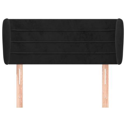 sengegavl med kanter 93x23x78/88 cm fløjl sort