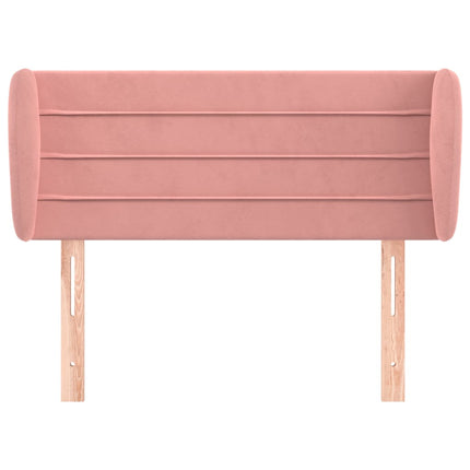 sengegavl med kanter 93x23x78/88 cm fløjl lyserød