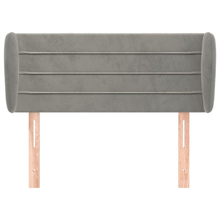 sengegavl med kanter 103x23x78/88cm fløjl lysegrå