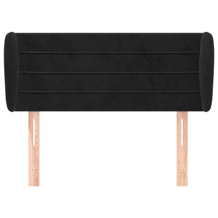 sengegavl med kanter 103x23x78/88 cm fløjl sort