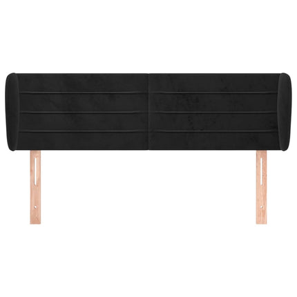 sengegavl med kanter 147x23x78/88 cm fløjl sort