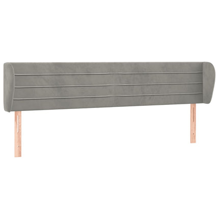 sengegavl med kanter 183x23x78/88cm fløjl lysegrå